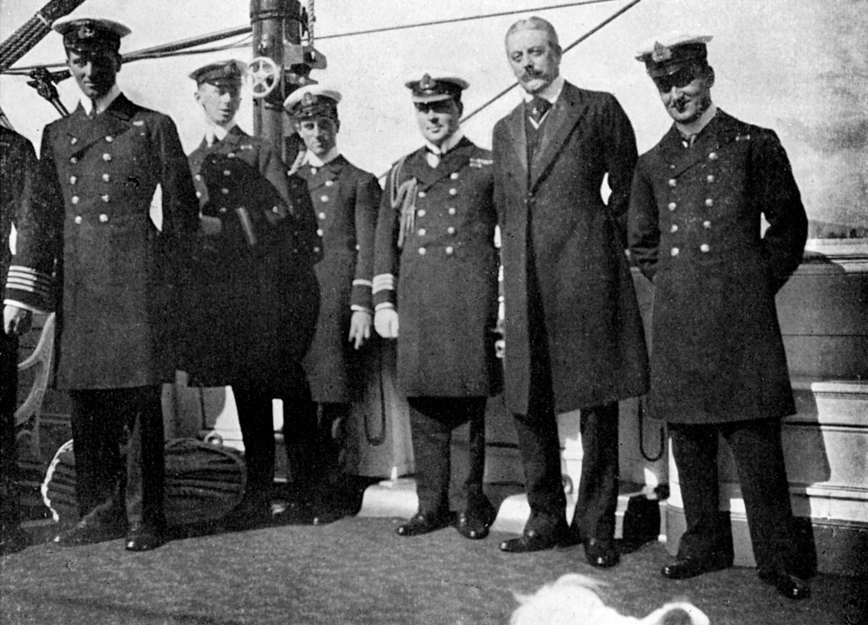 Na pokładzie królewskiego jachtu Victoria and Albert III, Christiania Oslo, Norwegia, 1908. autorstwa Queen Alexandra