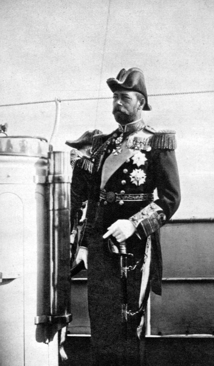 Książę Walii 1865-1936, przyszły król Jerzy V, 1908. autorstwa Queen Alexandra