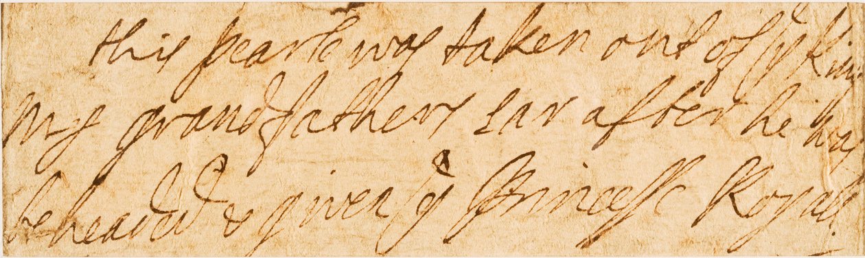Notatka z rękopisu (tusz na papierze) autorstwa Queen Mary II of England