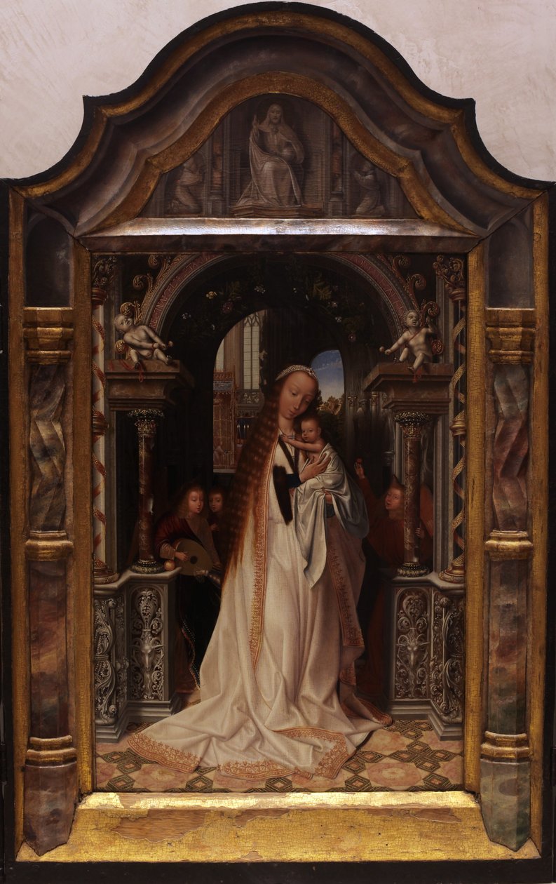 dziewica z dzieckiem w otoczeniu aniołów autorstwa Quentin Matsys