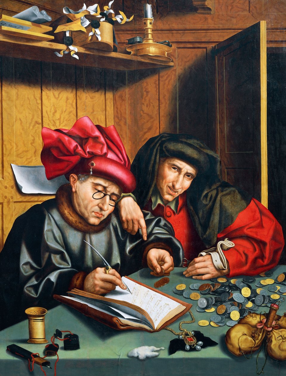 Pożyczkodawcy, około 1515, Quinten Metsys (1466-1530), Holandia autorstwa Quentin Massys or Matsys