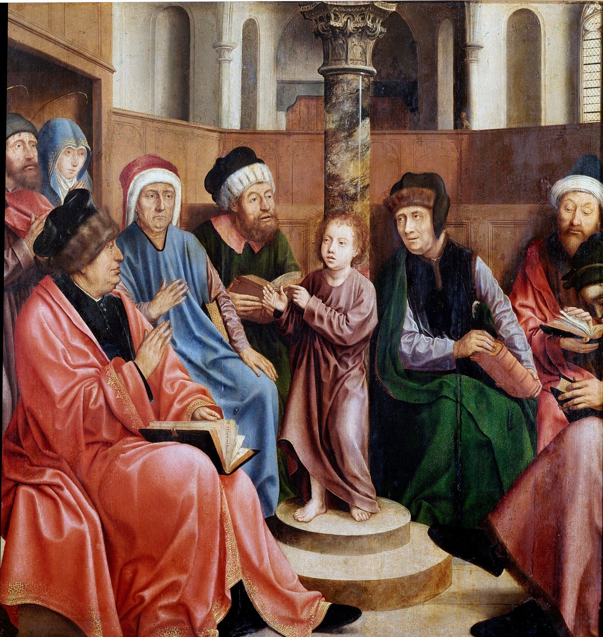 Jezus wśród lekarzy Obraz Quentina Metsysa (1466-1530) (ec.flam.) Lizbona, Museo di Arte Antica autorstwa Quentin Massys or Metsys