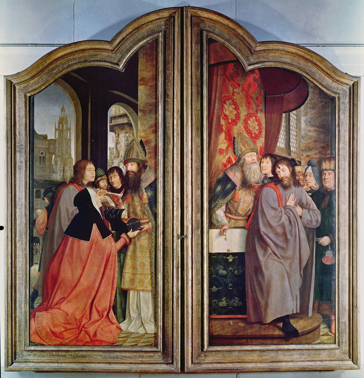 Święte Pokrewieństwo, czyli Ołtarz św. Anny, fragment rewersu płycin środkowych, 1509 autorstwa Quentin Massys or Metsys