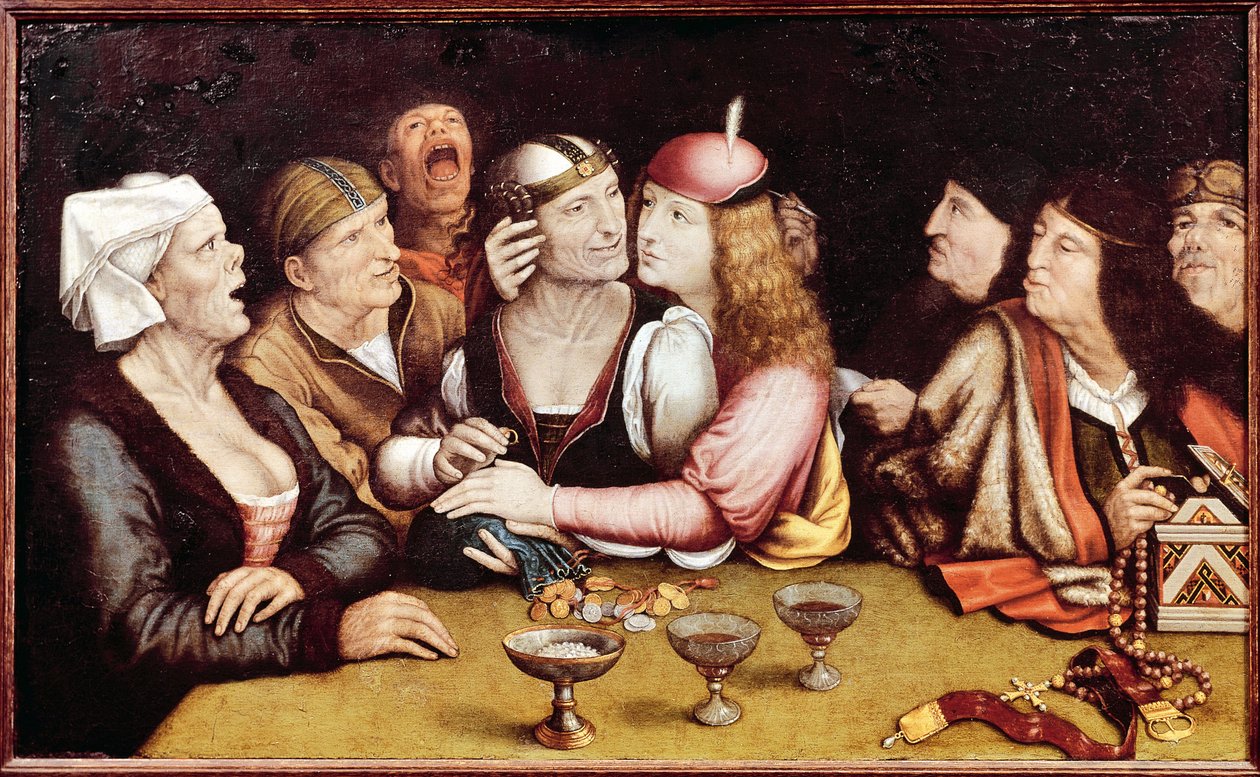 Umowa ślubna - Obraz Quentina Metsysa (Matsys, Massys, Matsijs) (1466-1530), olej na drewnie autorstwa Quentin Massys or Metsys