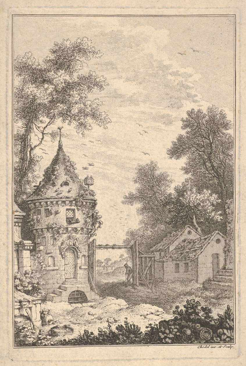 Scena ogrodowa.n.d. autorstwa Quentin Pierre Chedel