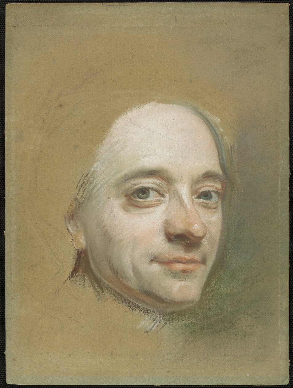 Autoportret, ok. 1737 r. (pastel na zielonkawo-brązowym papierze czerpanym) autorstwa Quentin de la Latour