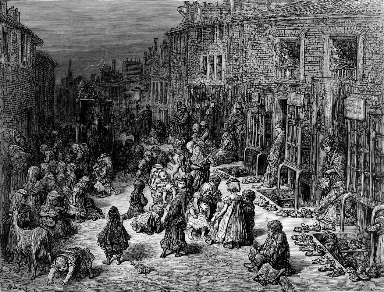 „Dudley Street, siedem tarcz”, 1872. autorstwa Quesnel