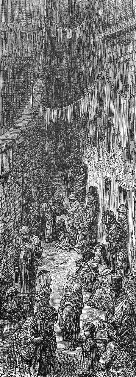 „Pomarańczowy Court-Drury Lane”, 1872 autorstwa Quesnel