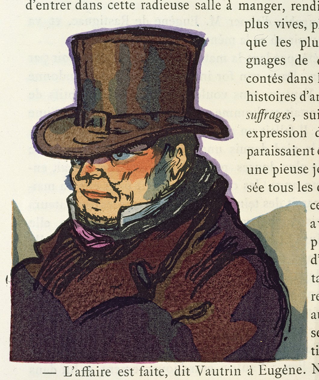 „Vautrin”, ilustracja do „Le Pere Goriot”, autorstwa Honore de Balzac, 1922 autorstwa Quint