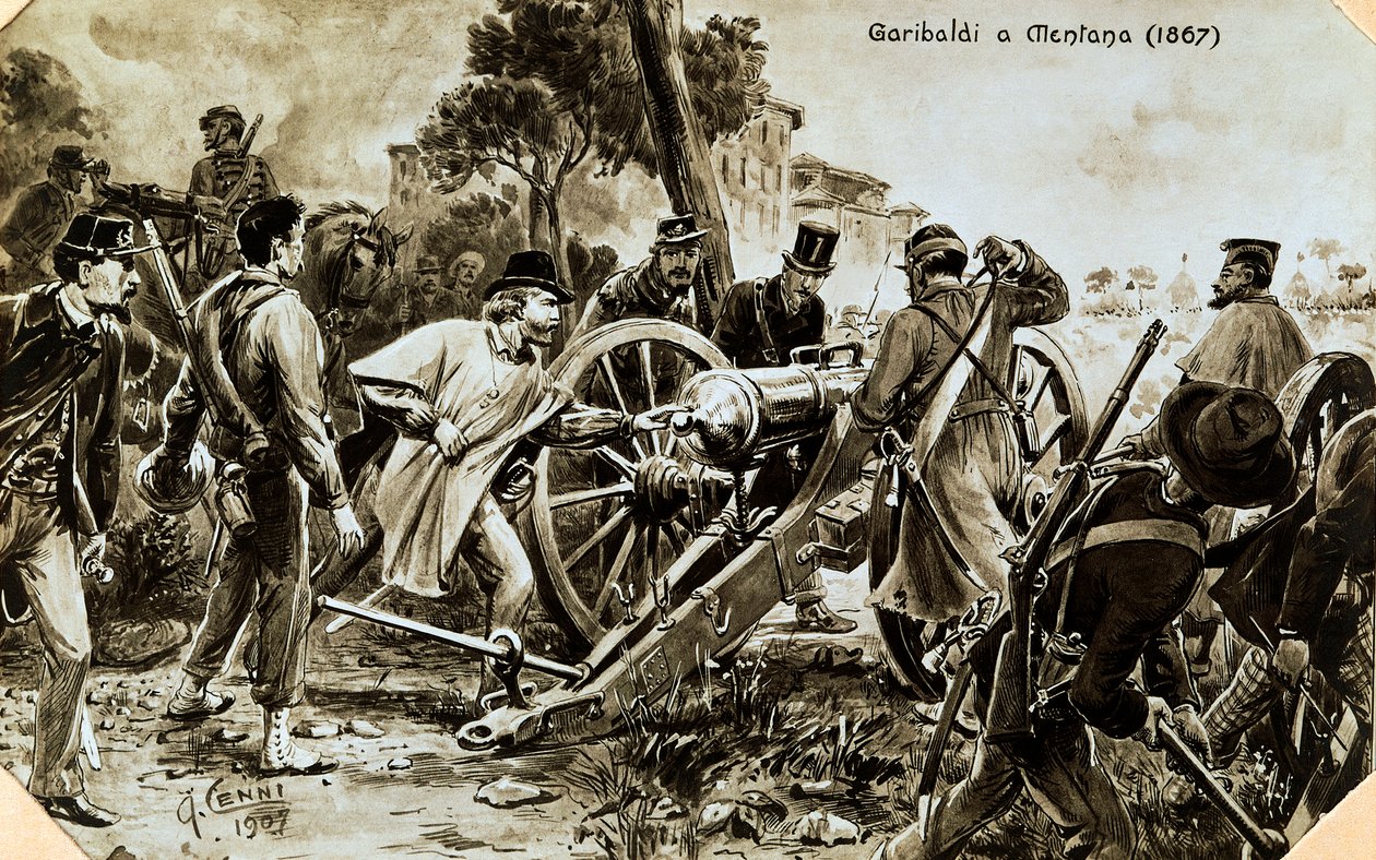 Garibaldi w Mentana autorstwa Quinto Cenni