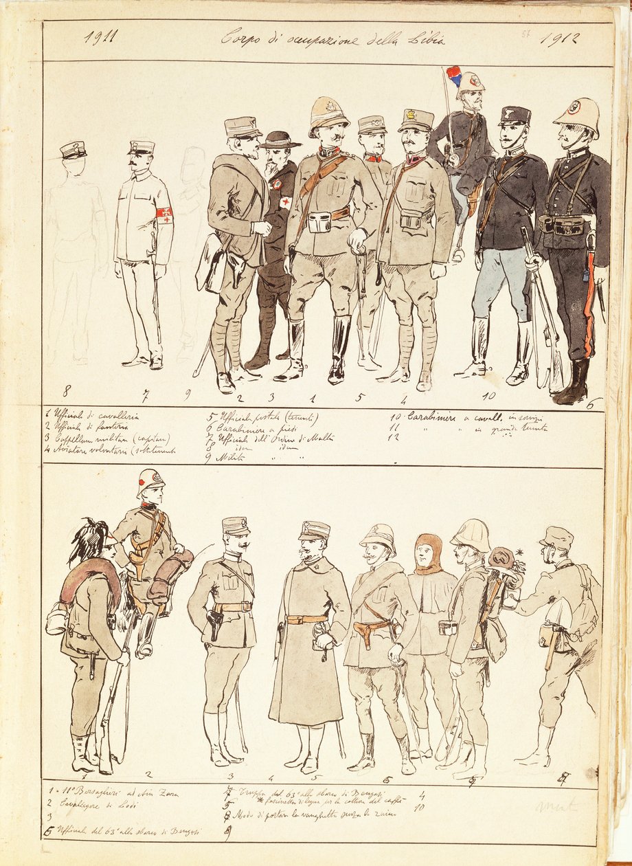 Mundury siły okupacji wojskowej Libii Królestwa Włoch autorstwa Quinto Cenni