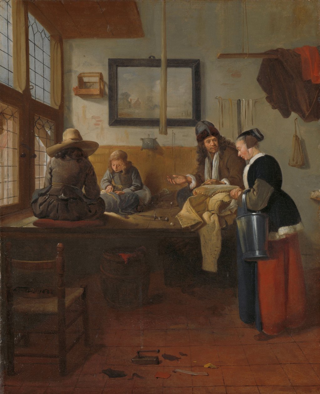 Warsztat krawiecki, 1661 autorstwa Quiringh Van Brekelenkam
