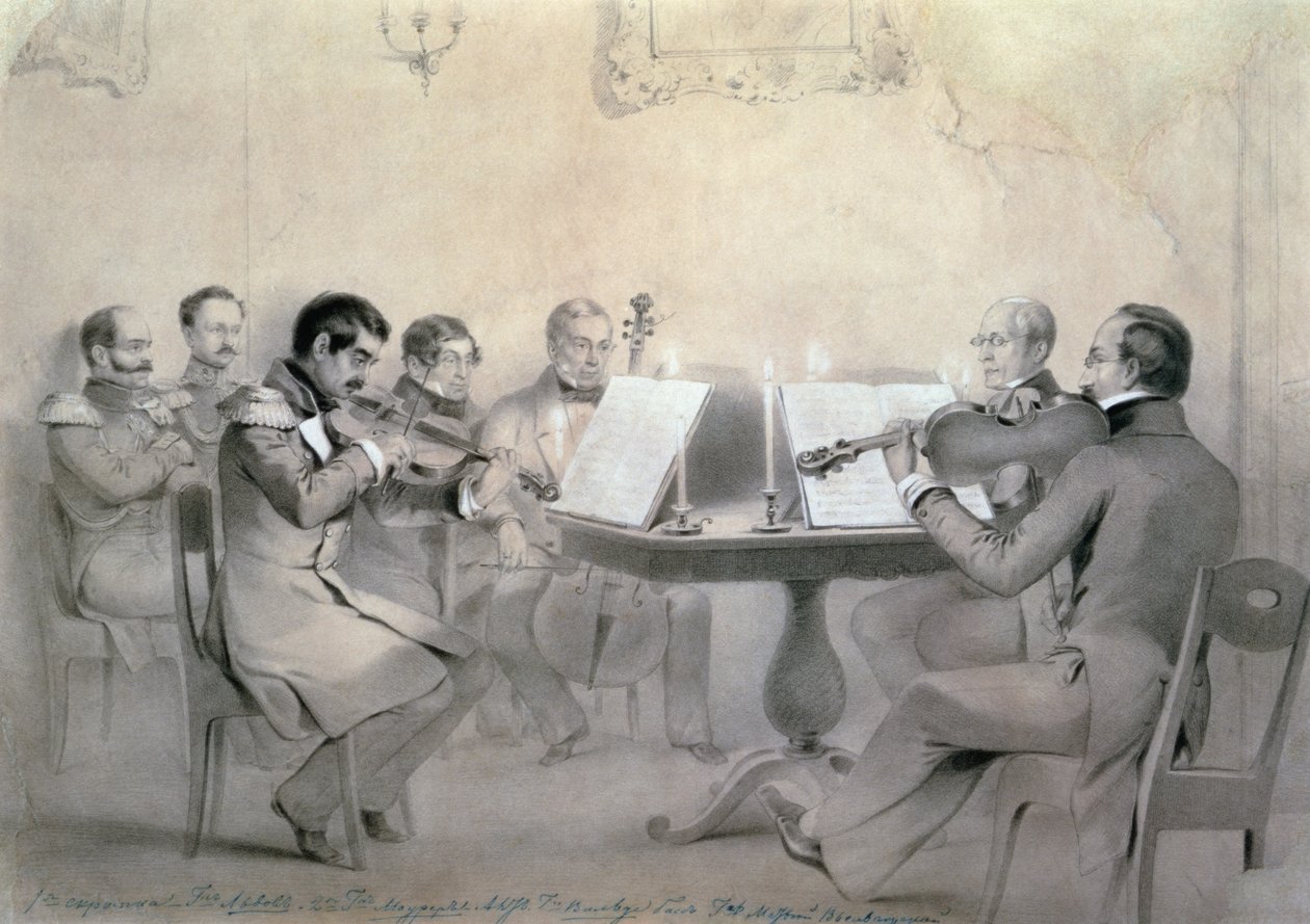 Kwartet kompozytora hrabiego A. F. Lwowa, 1840 autorstwa R. Rorbach