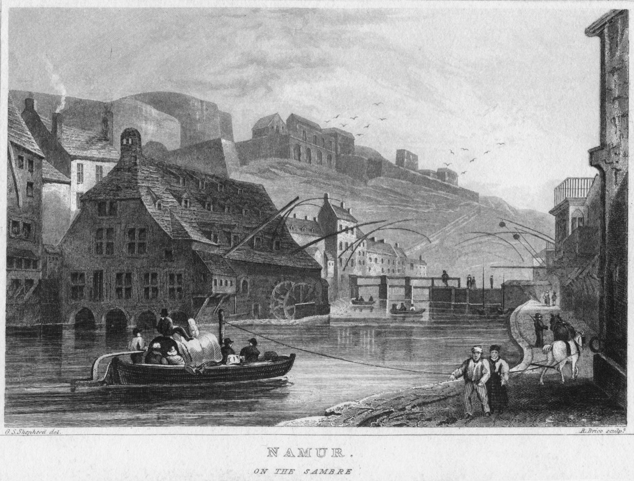 Namur. W Sambrze, 1850 autorstwa R. Brice
