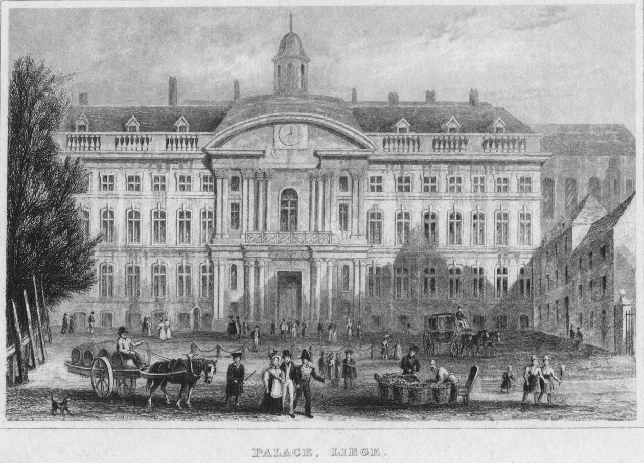 Pałac, Liege, 1850 autorstwa R. Brice
