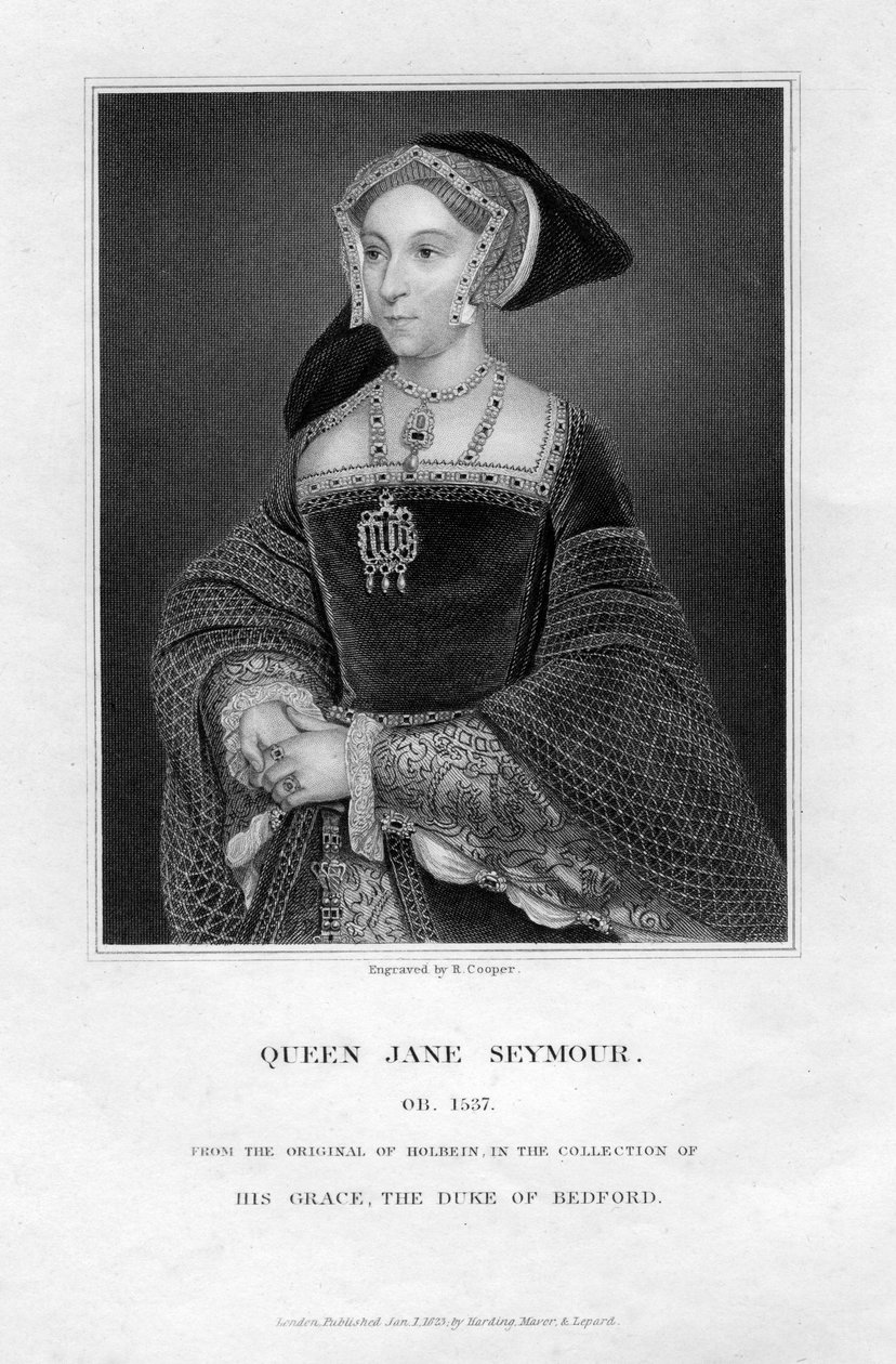 Jane Seymour, trzecia żona i królowa Henryka VIII z Anglii, 1823. autorstwa R. Cooper