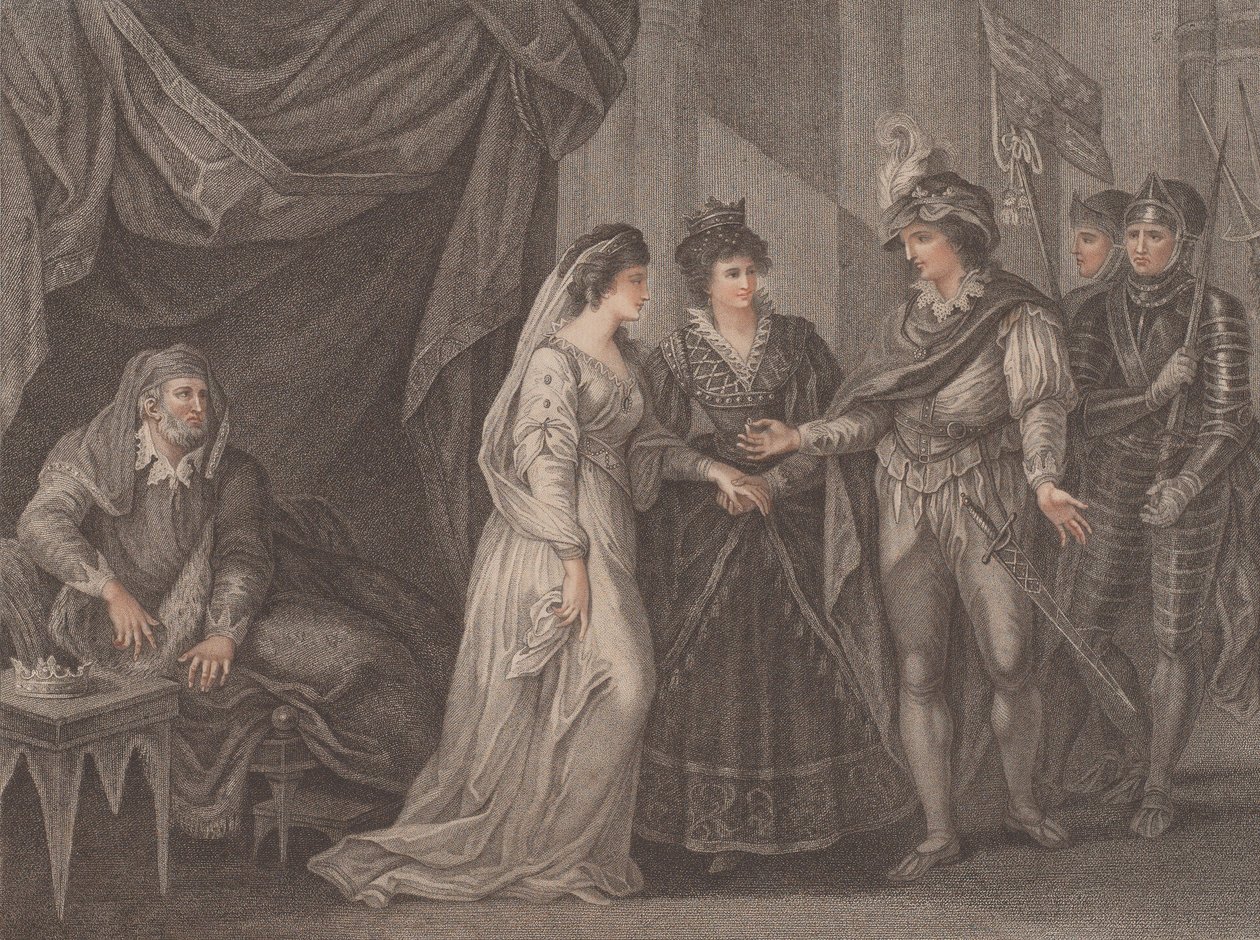 Zawarcie traktatu z Troye, w którym Henryk V, król Anglii, otrzymuje pr..., 1788. autorstwa R. Gerard