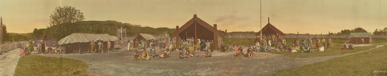 Maori Pa, Rotorua, Nowa Zelandia autorstwa R. P. Moore