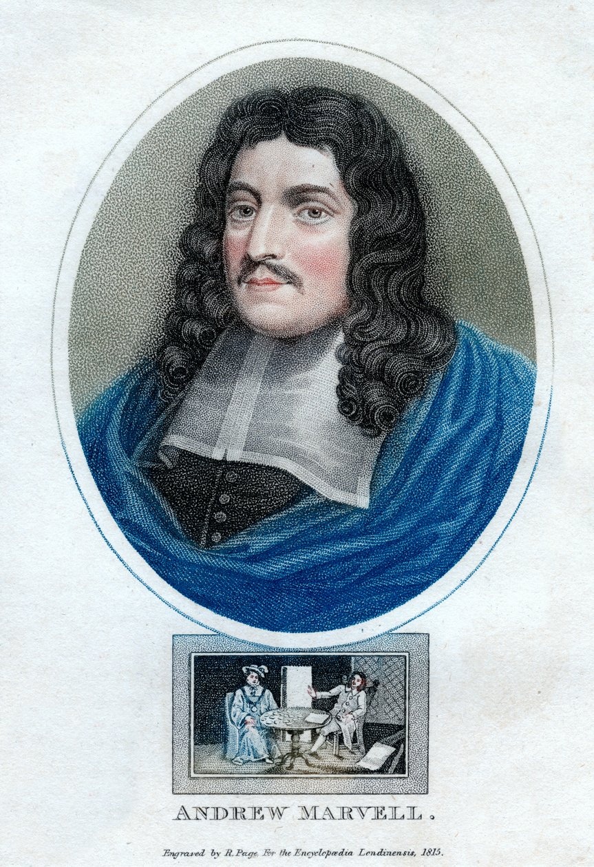 Andrew Marvell, angielski poeta metafizyczny, 1815. autorstwa R. Page