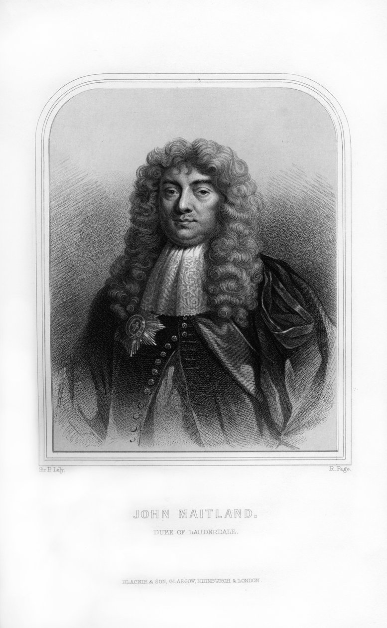 John Maitland, 1. książę Lauderdale, szkocki polityk, 1870. autorstwa R. Page