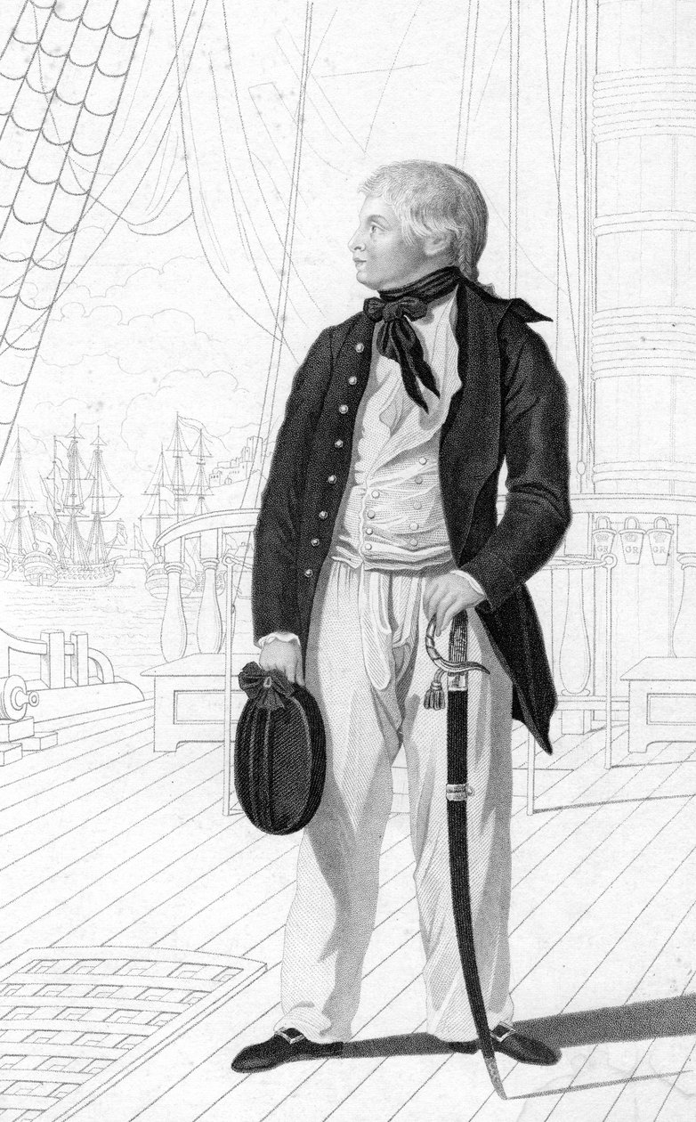Książę William Henry jako kadet na pokładzie Prince George, 1831. autorstwa R. Page