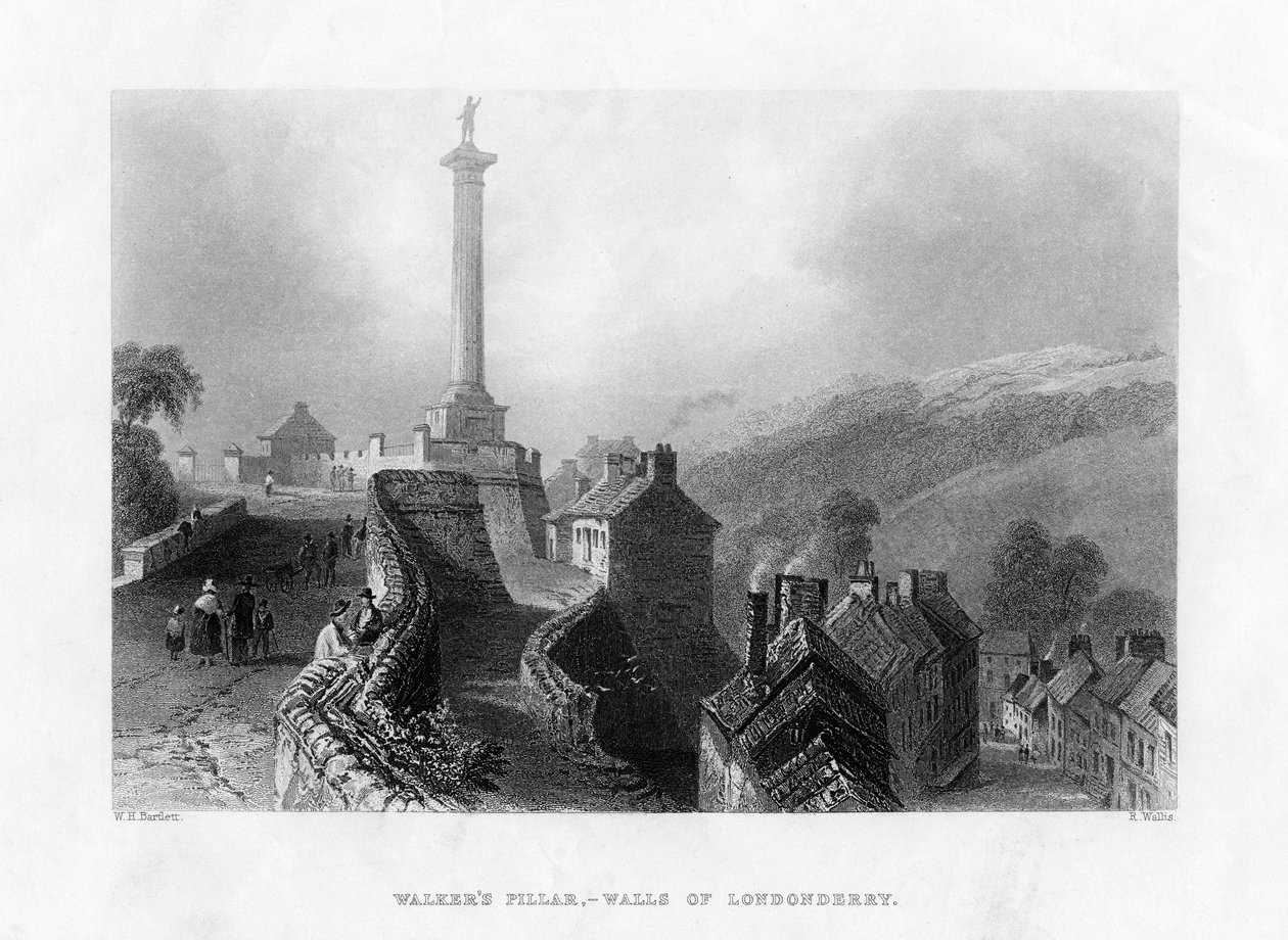 Walkers Pillar, Londonderry, Irlandia Północna, 1860 autorstwa R. Wallis