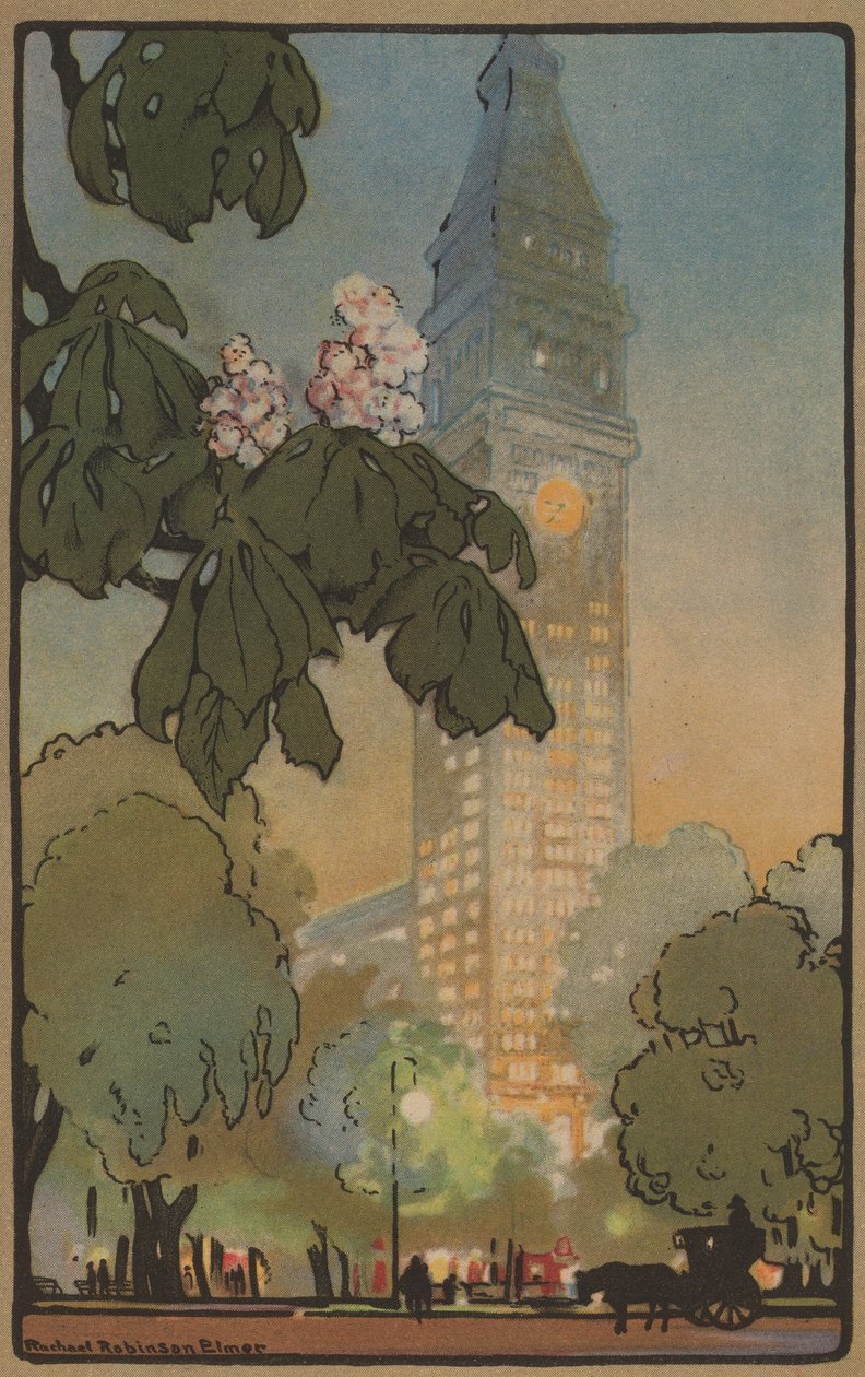 Wieża Metropolitalna w letni wieczór, 1914 r. autorstwa Rachael Robinson Elmer