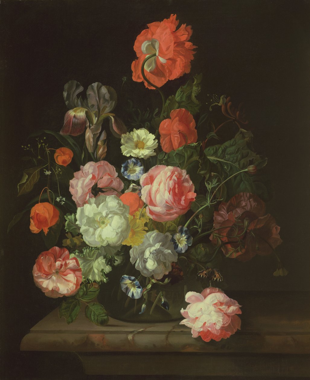 Kwiat w szklanym wazonie autorstwa Rachel Ruysch