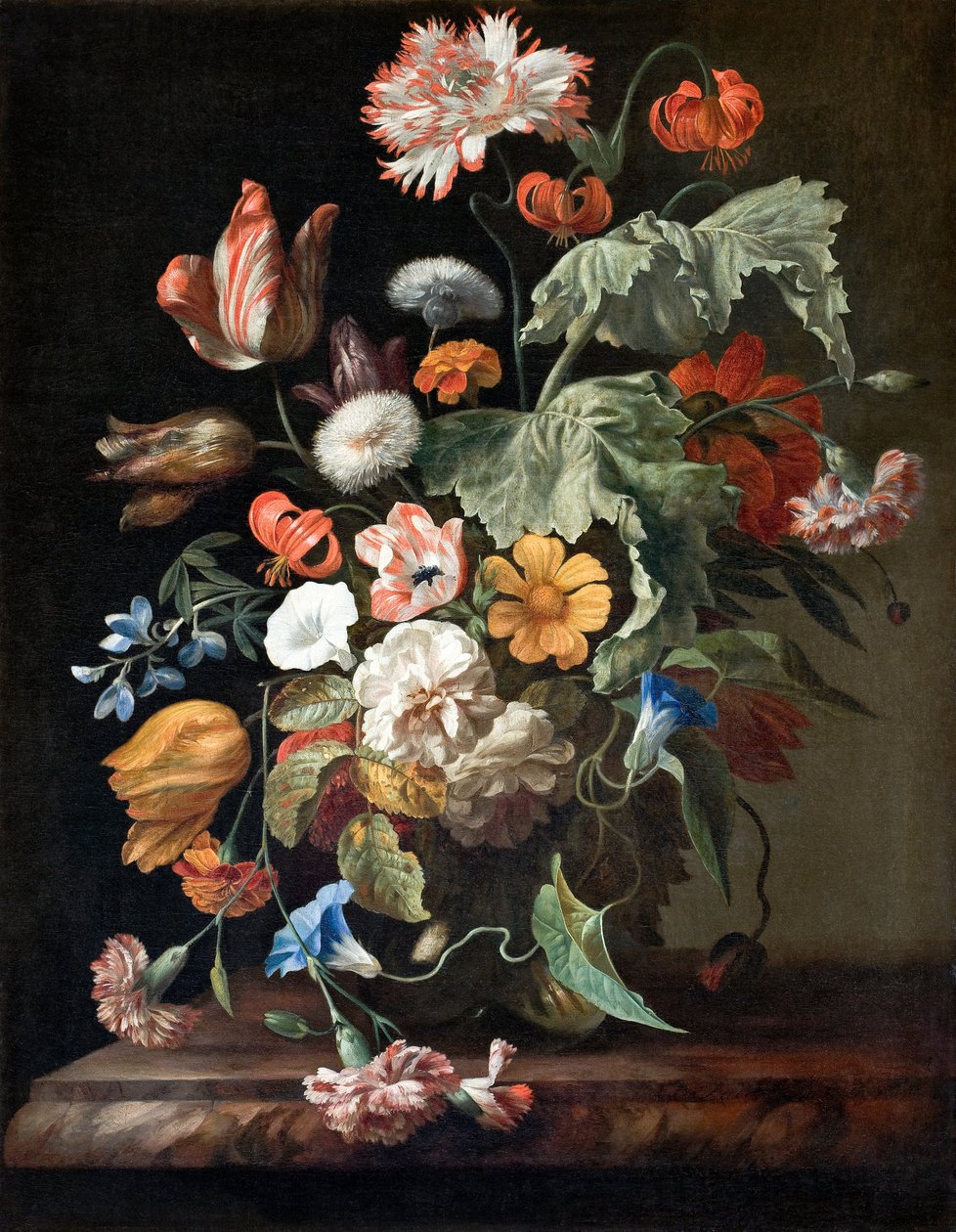 Martwa natura z kwiatami, ok. 1700 (olej na płótnie) autorstwa Rachel Ruysch