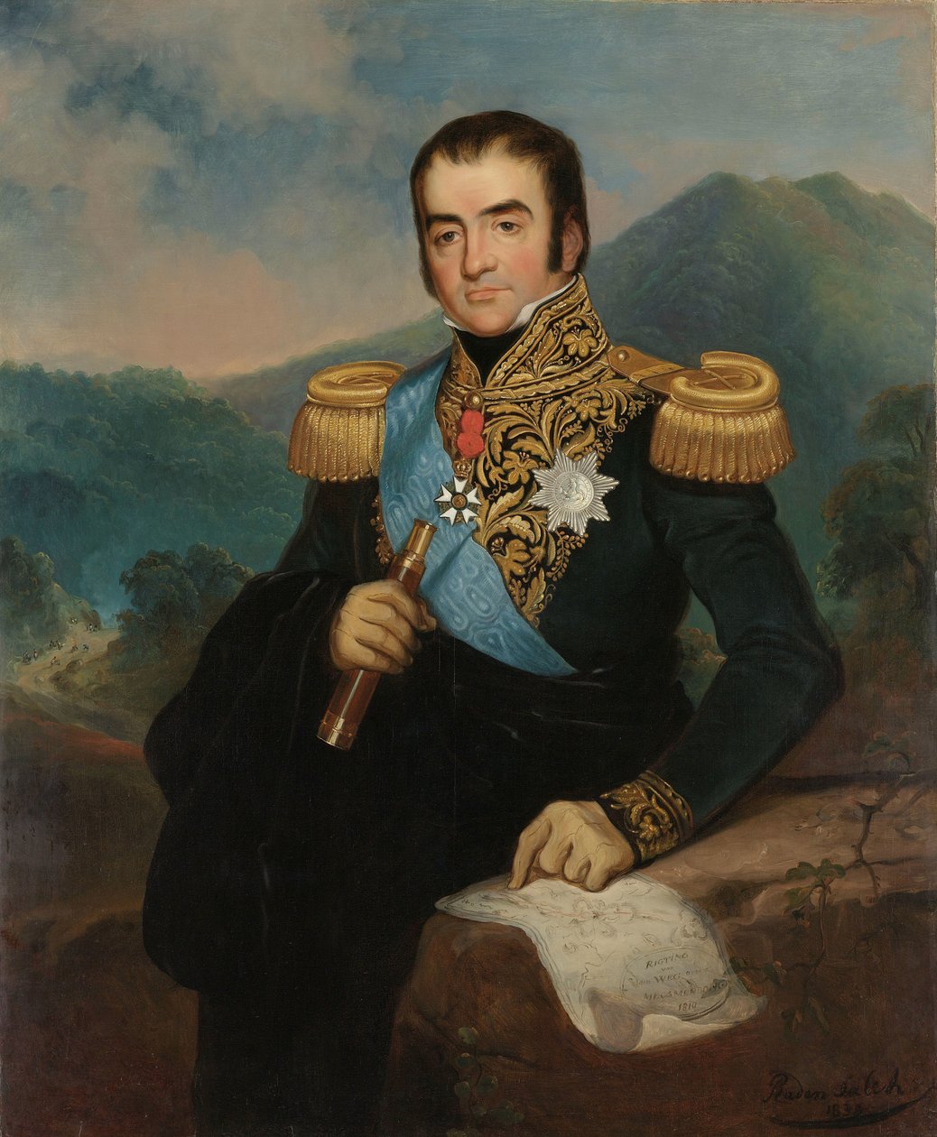 Pośmiertny portret Hermana Willema Daendelsa, generalnego gubernatora Holenderskich Indii Wschodnich autorstwa Raden Sarief Bastaman Saleh