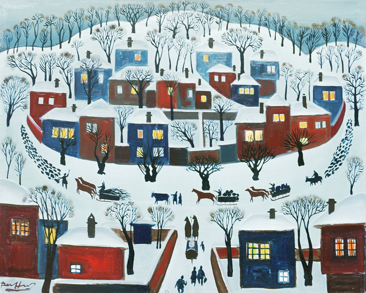 Zimowa Wioska, 1969 autorstwa Radi Nedelchev