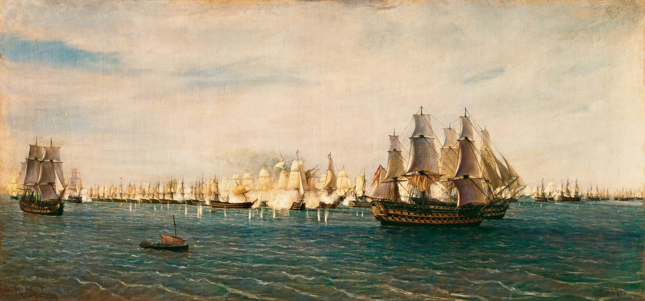 bitwa pod Trafalgarem, 21 października 1805 autorstwa Rafael Monleon y Torres