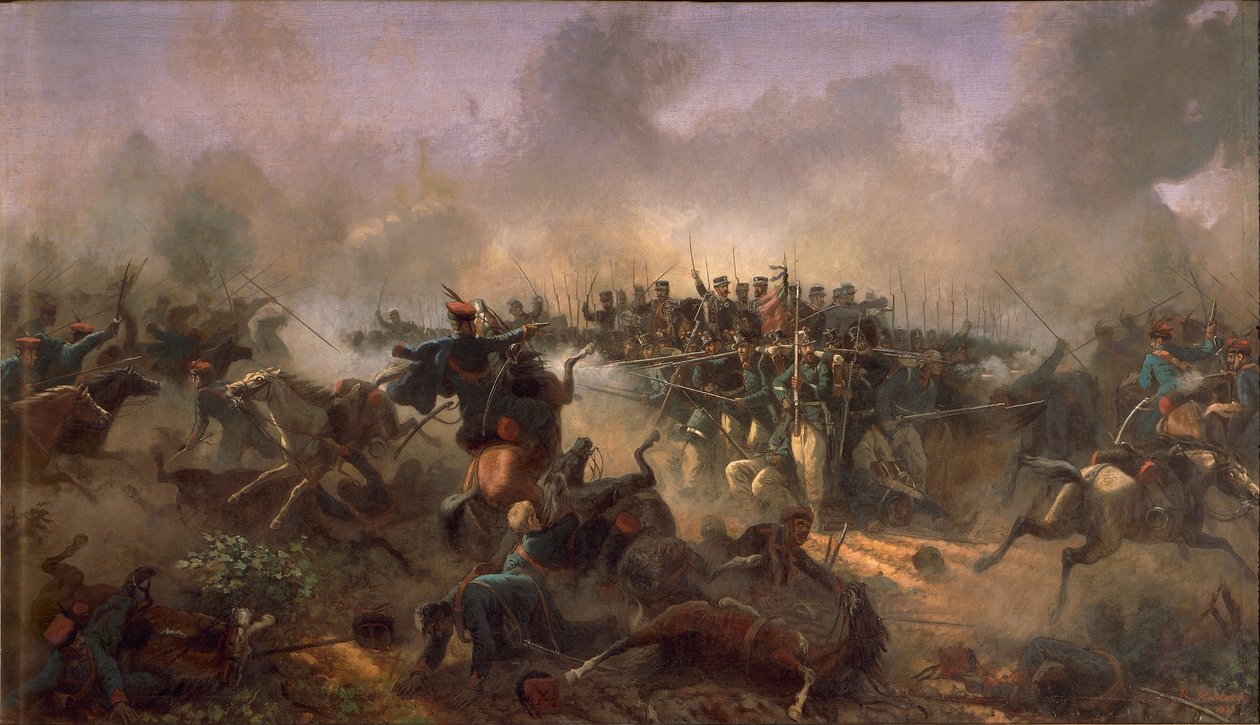 Trzecia wojna o niepodległość, książę Umberto na placu Villafranca, 24 czerwca 1866 przez Raffaele Pontremoli autorstwa Raffaele Pontremoli