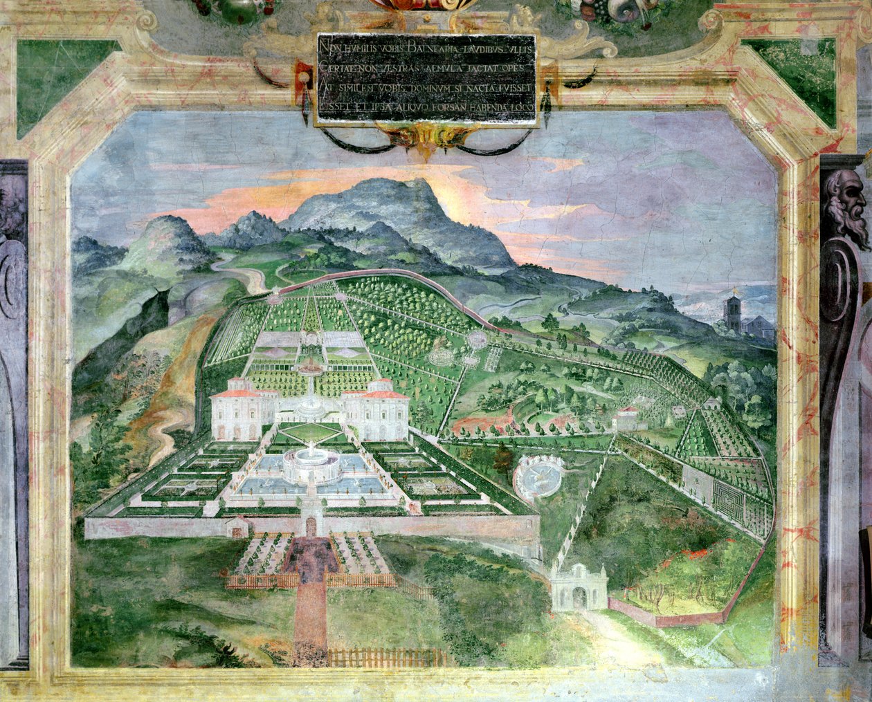 Villa Lante, fresk w Loggii, ok.1574-76 autorstwa Raffaellino da Reggio