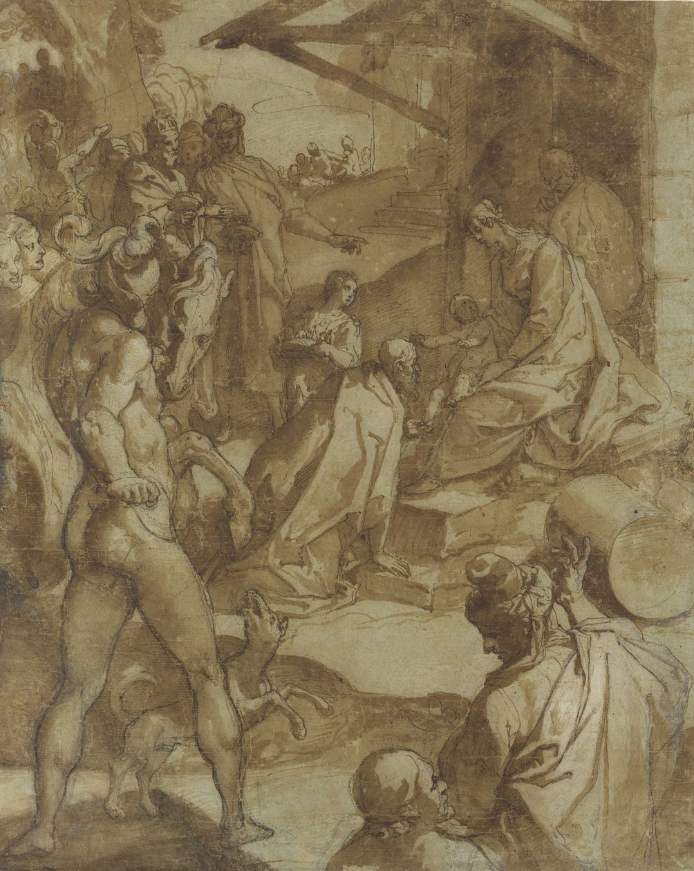 Adoracja Trzech Króli, 1550-78. autorstwa Raffaellino da Reggio
