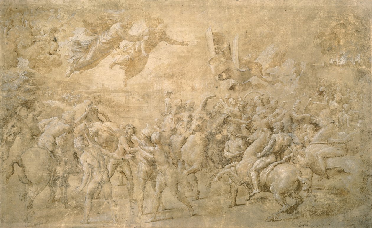 Objawienie św. Piotra i Pawła (czerwona kreda na papierze) autorstwa Raffaello Sanzio Raphael