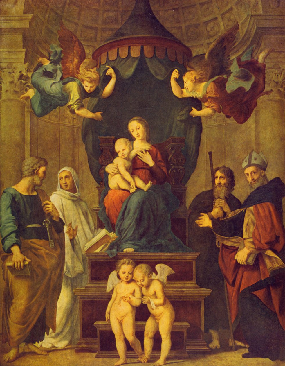 Madonna pod baldachimem autorstwa Raffaello Sanzio Raphael