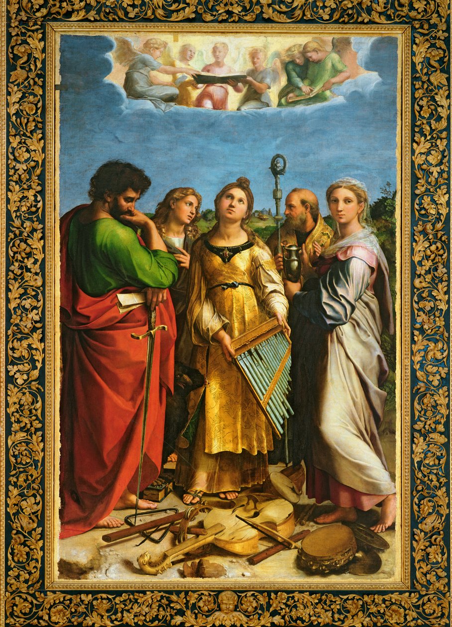 Św. Cecylia w otoczeniu św. Pawła, św. Jana Ewangelisty, św. Augustyna i Marię Magdalenę, ok. 1513 (zob. także 228955 i 349832) autorstwa Raffaello Sanzio Raphael