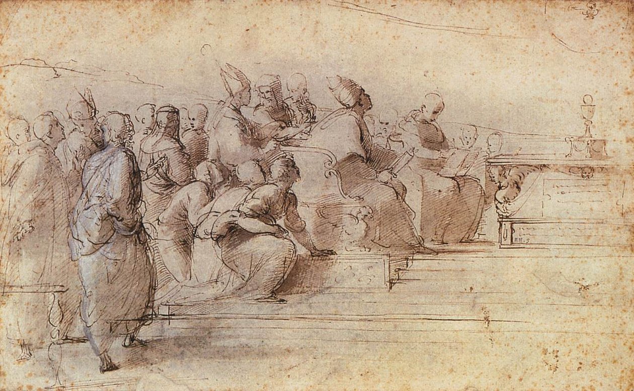 Studium dla dysputy autorstwa Raffaello Sanzio Raphael