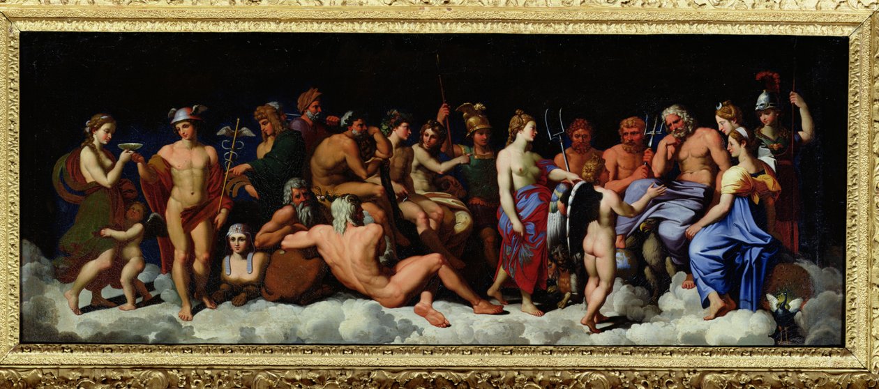 Zgromadzenie bogów, po freskach w loggii Farnesina w Rzymie autorstwa Raffaello Sanzio Raphael