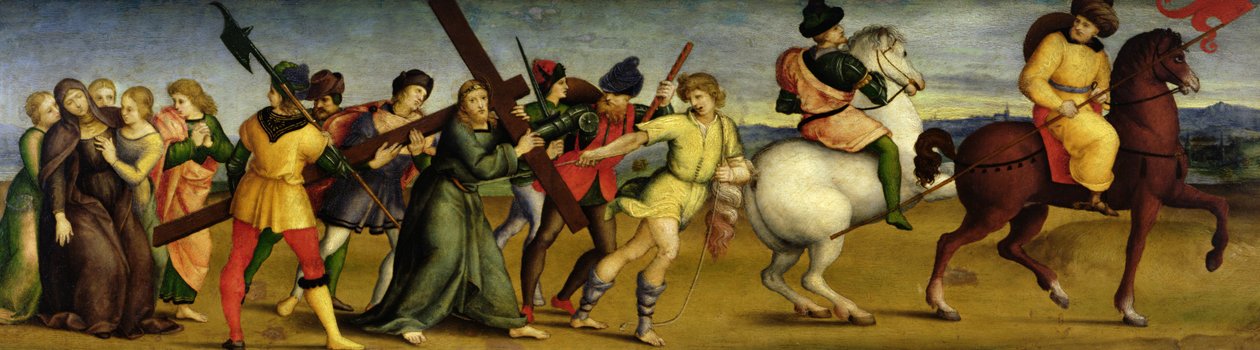 Procesja na Kalwarię, ok. 1504-05 (olej na drewnie) autorstwa Raffaello Sanzio Raphael