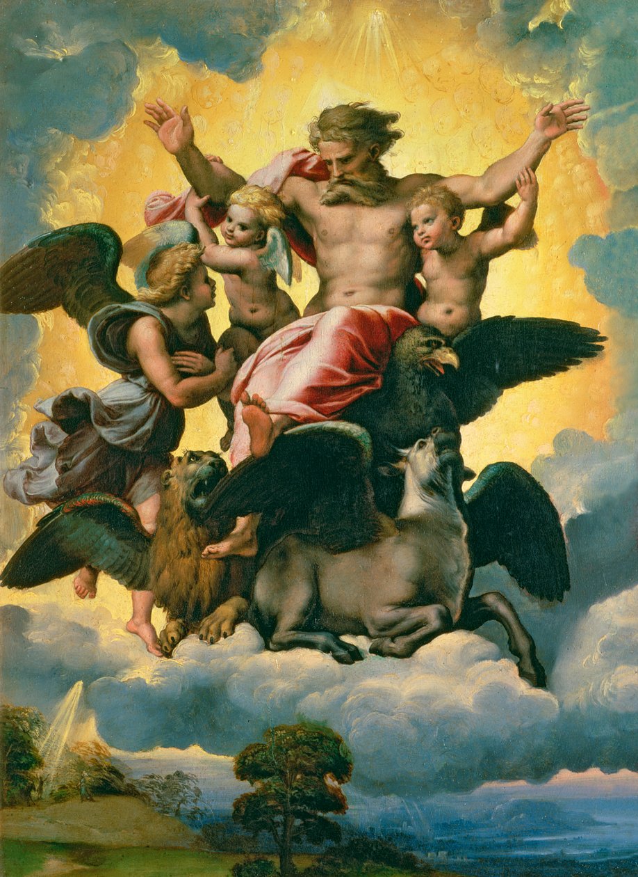 Wizja Ezechiela, ok. 1518 autorstwa Raffaello Sanzio Raphael