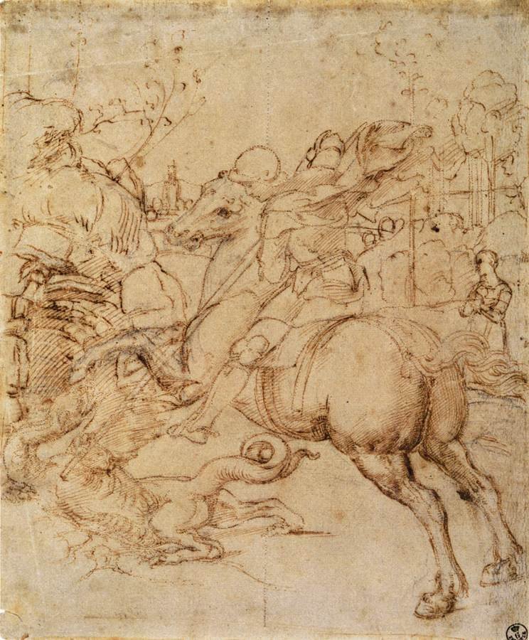 kreskówka dla świętego Jerzego i smoka autorstwa Raffaello Sanzio Raphael