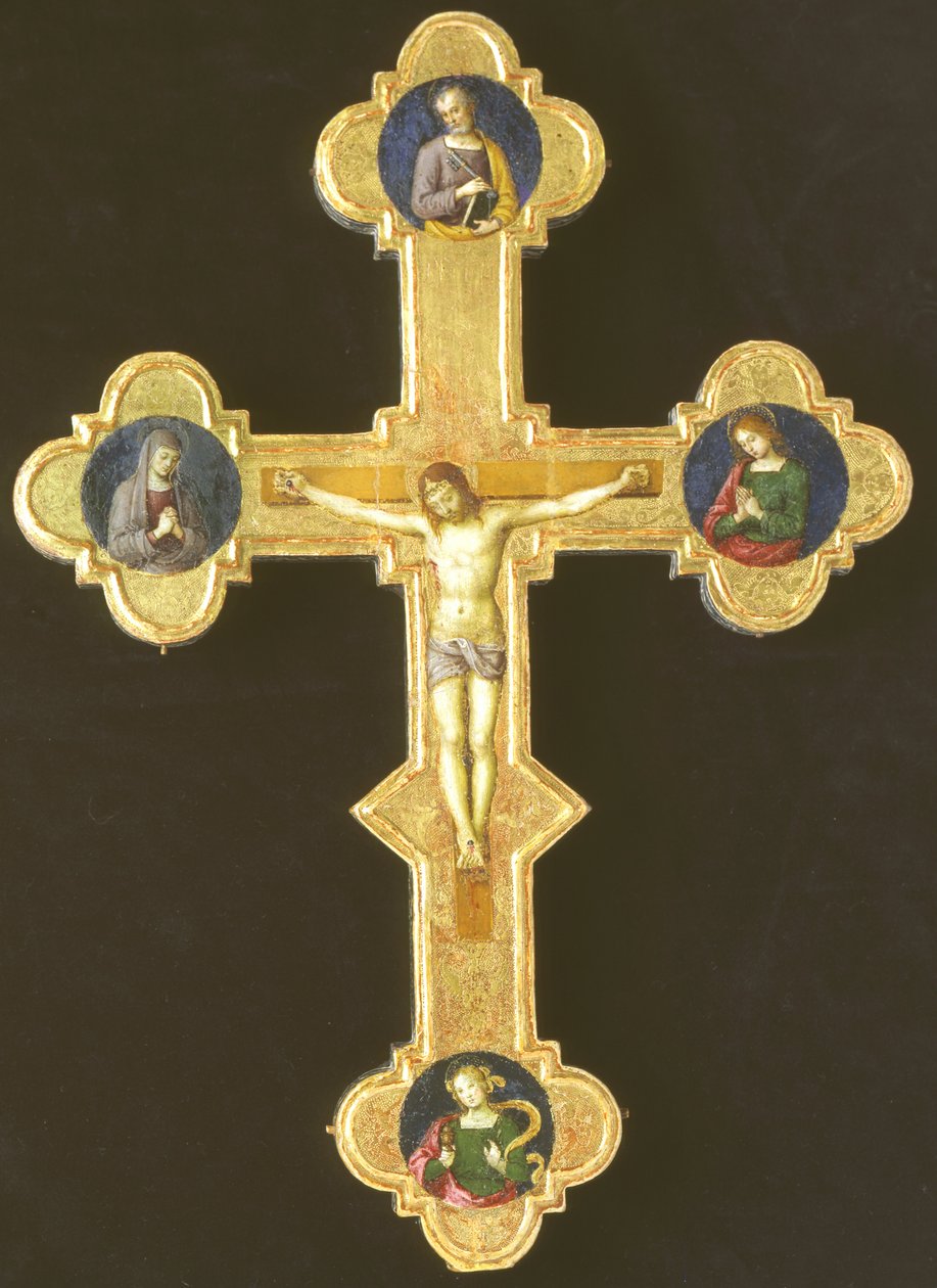 Krzyż procesyjny ze świętymi franciszkanami (recto) autorstwa Raffaello