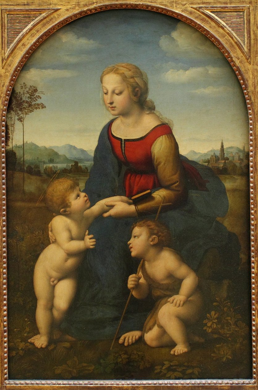 Madonna z Dzieciątkiem ze św. Janem Chrzcicielem La belle jardinière autorstwa Raffaello Sanzio Raphael