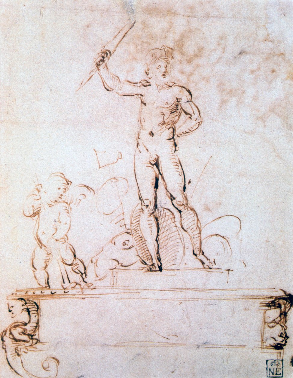 Zarys kompozycji do dekoracji festiwalu, ok. 1500-1520 autorstwa Raffaello Sanzio Raphael
