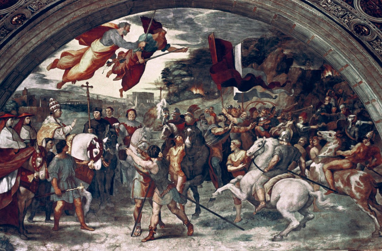 Papież Leon I, Odrażający Attyla, detal, 1511-14 autorstwa Raffaello Sanzio Raphael