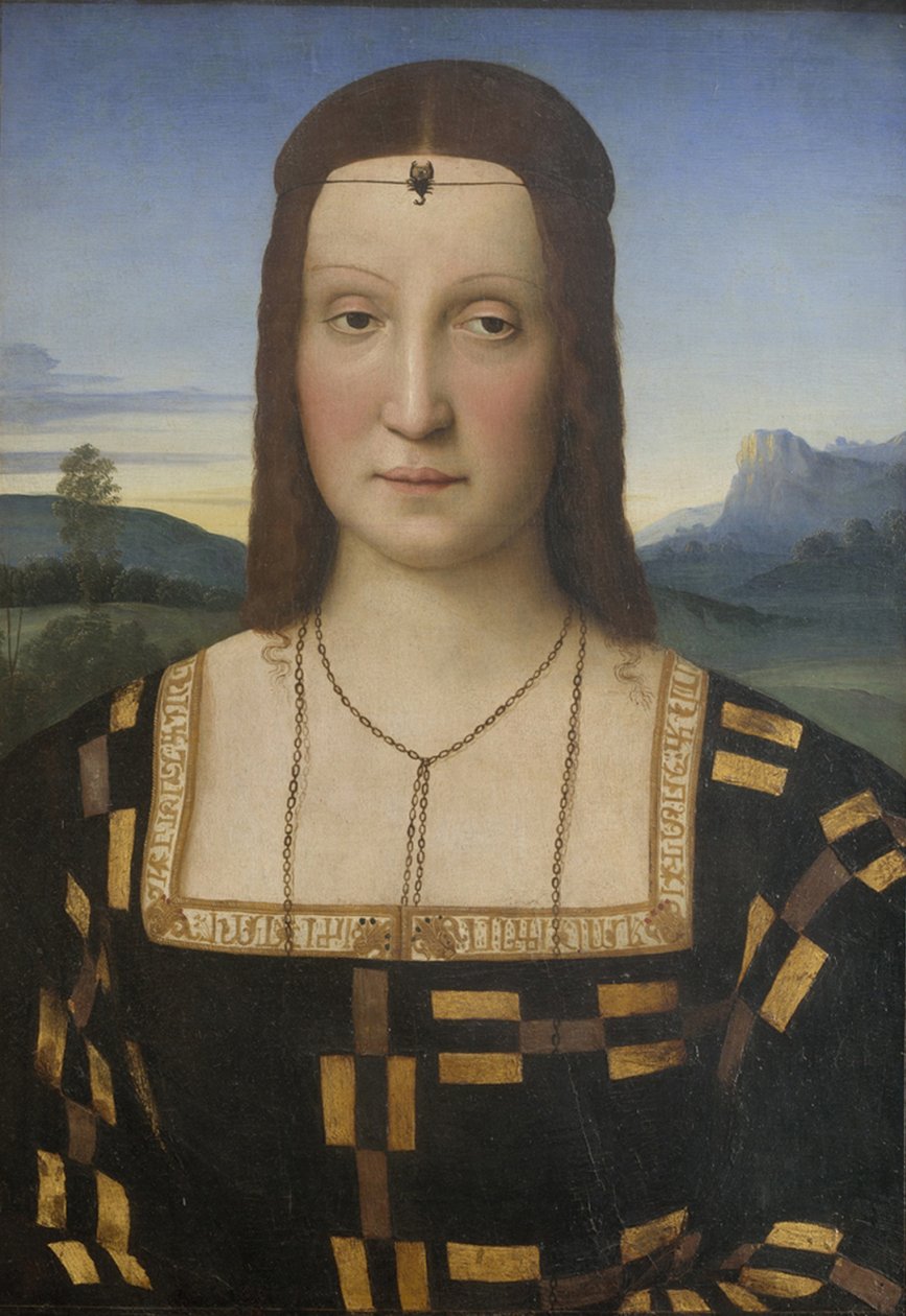 Portret Elisabetty Gonzagi 1471-1526 autorstwa Raffaello Sanzio Raphael