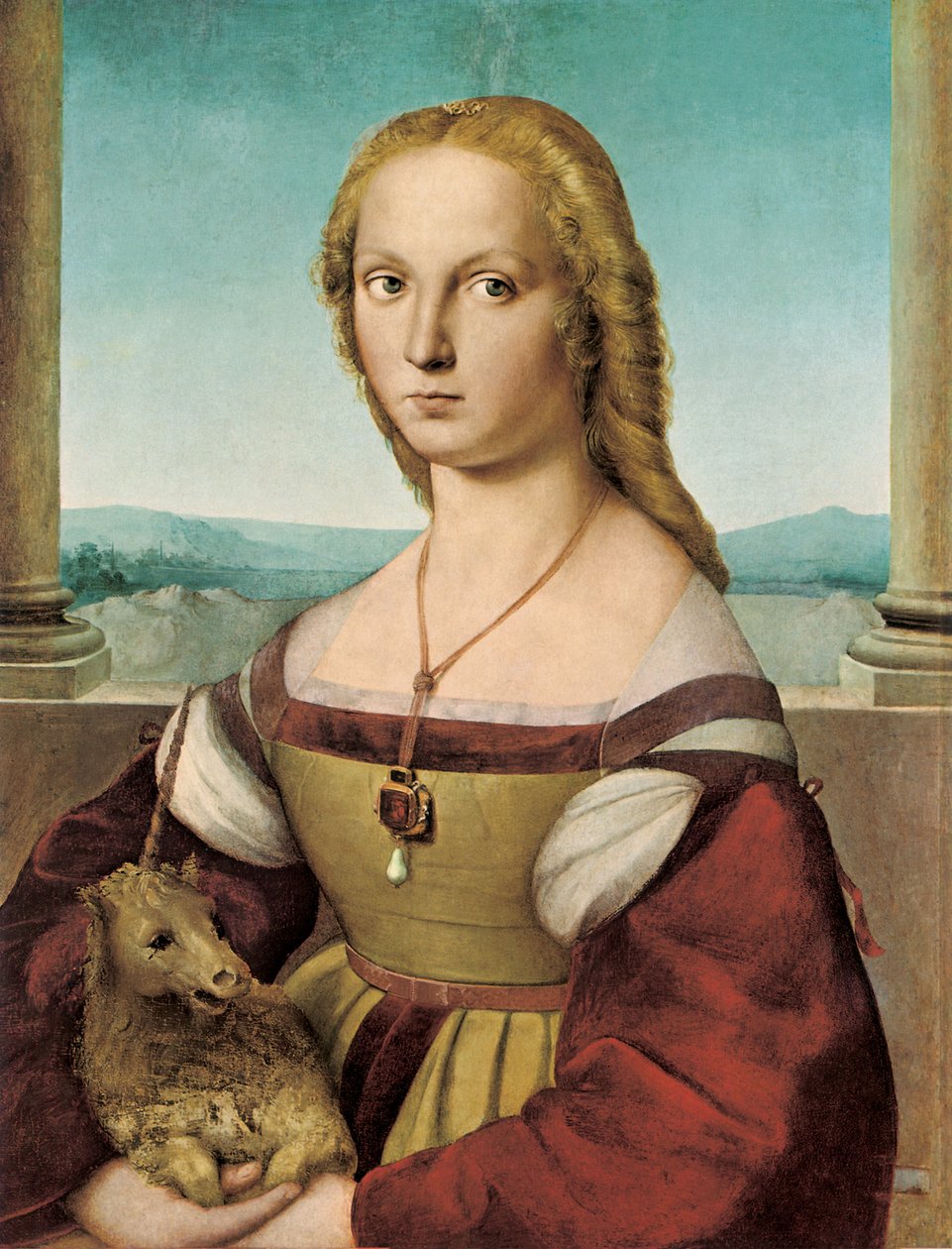 Portret młodej damy z jednorożcem, 1505-1506 autorstwa Raffaello Sanzio Raphael