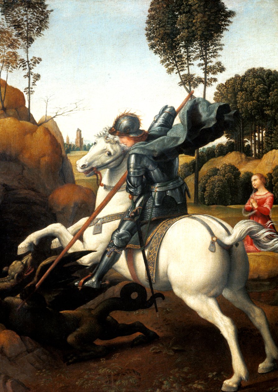 Święty Jerzy i Smok, c1506 autorstwa Raffaello Sanzio Raphael